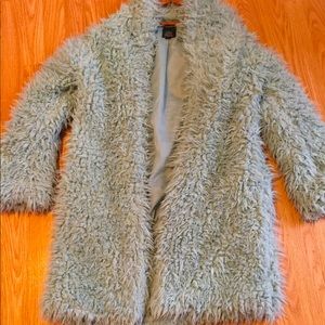 Wild Fable Icy Blue long Fur Coat